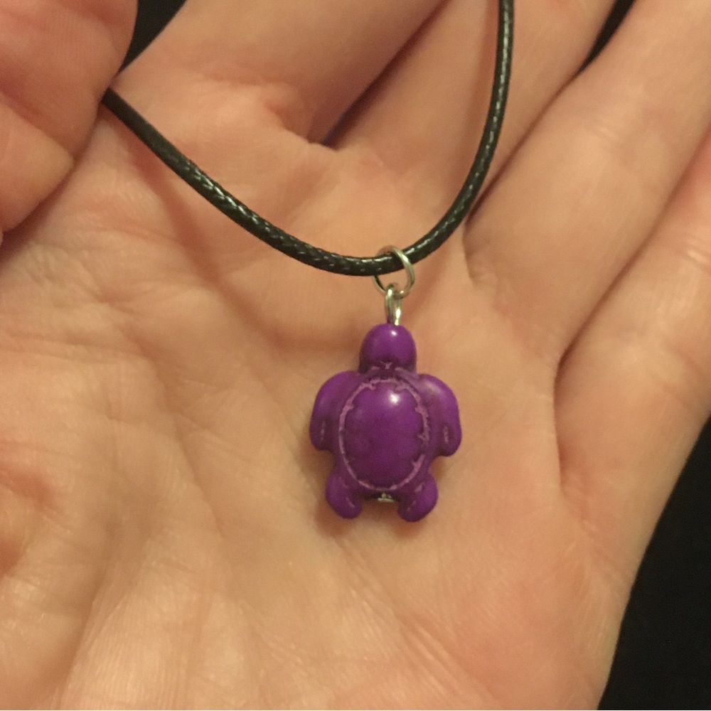 Purple Turtle Pendant Necklace